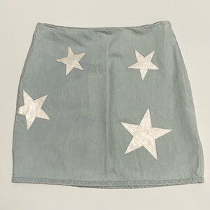 Le Lis Cotton Light Wash Blue Denim Mini Stars 4th of July Patriotic American